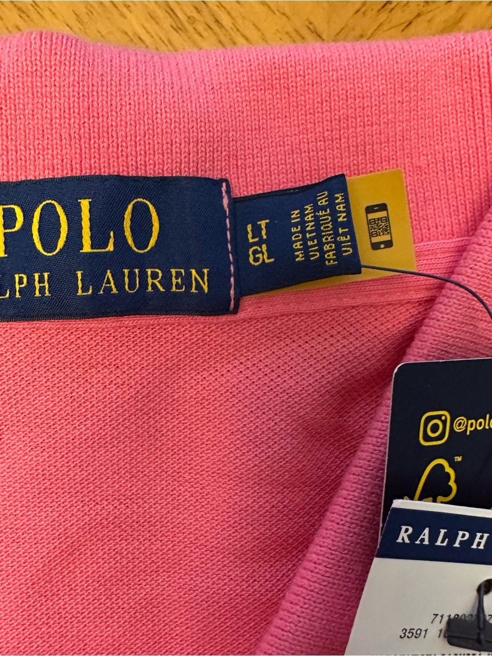 Polo Ralph Lauren Polo Shirt Men's Size LT Pink Big Pony Preppy BIG & TALL - Picture 4 of 11